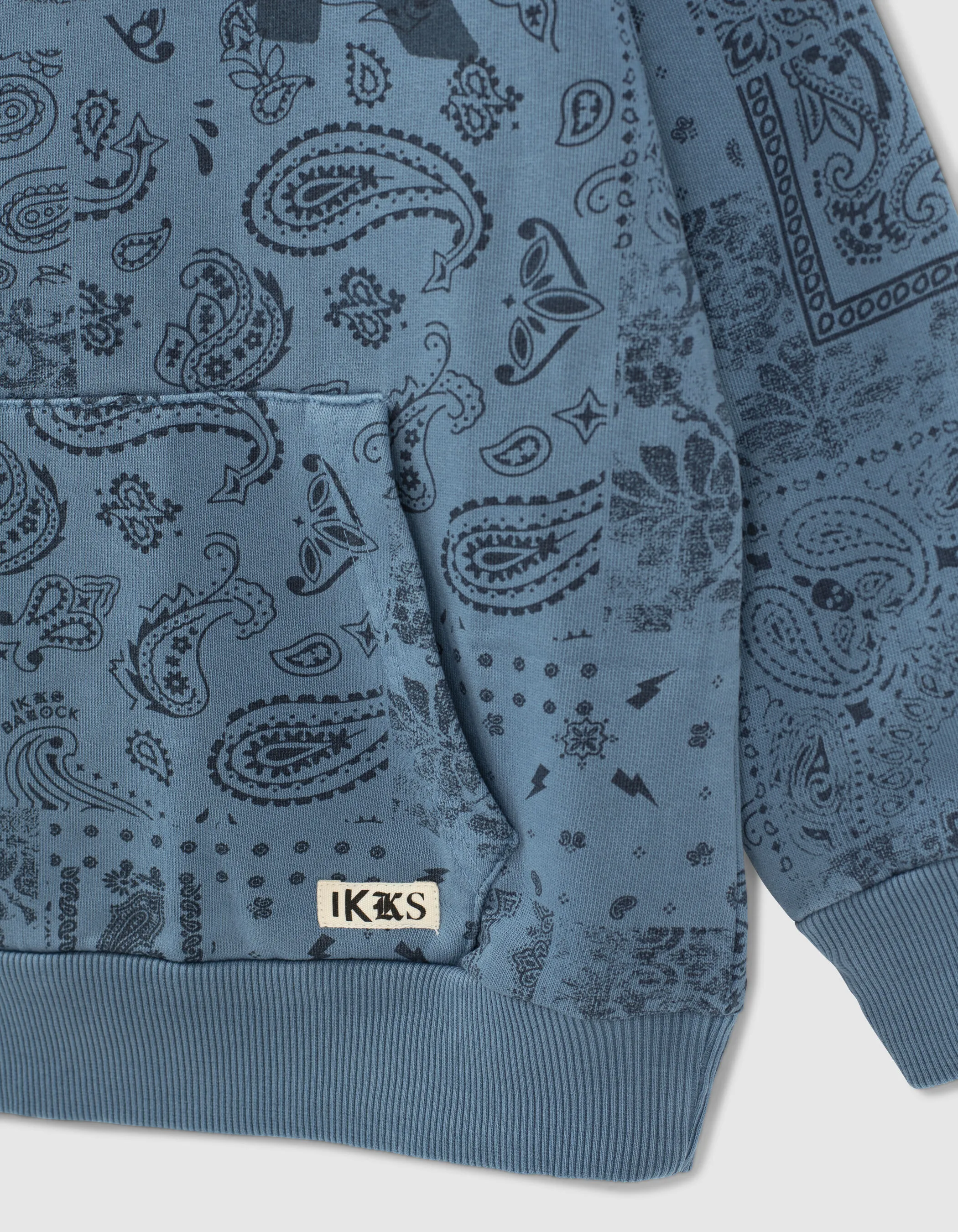 Sweat bleu foncé imprimé Bandana à capuche garçon 