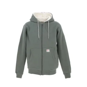 Sweat zippé à capuche doublé chilling kaki homme - Deeluxe | wimod