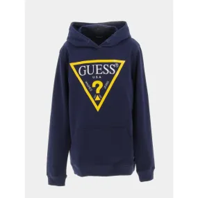 Sweat à capuche core line bleu marine enfant - Guess | wimod
