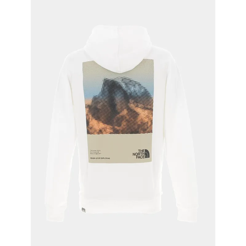 Sweat à capuche dos graphic blanc homme - The North Face | wimod