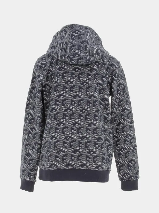 Sweat à capuche G cube combo bleu gris enfant - Guess | wimod