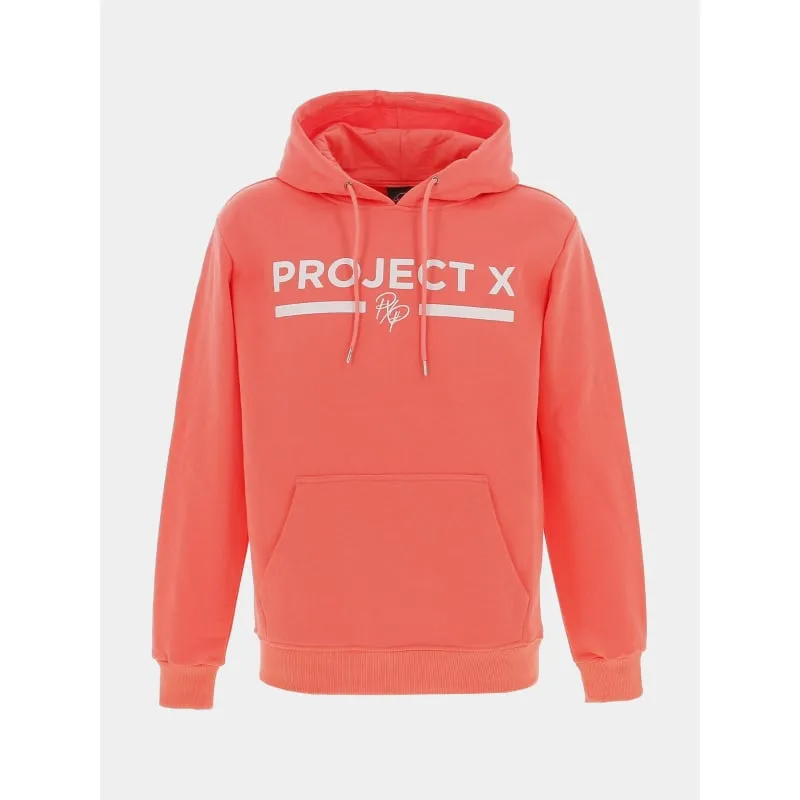 Sweat à capuche logo uni rose homme - Project X Paris | wimod