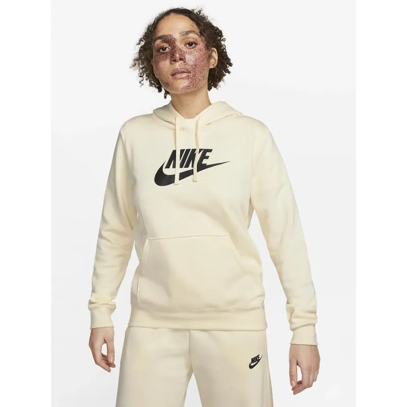 Sweat à capuche nsw club fleece écru femme - Nike | wimod