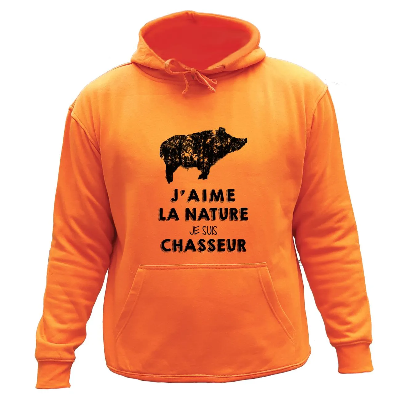Sweat/pull de chasse – J’aime la nature je suis chasseur Sanglier