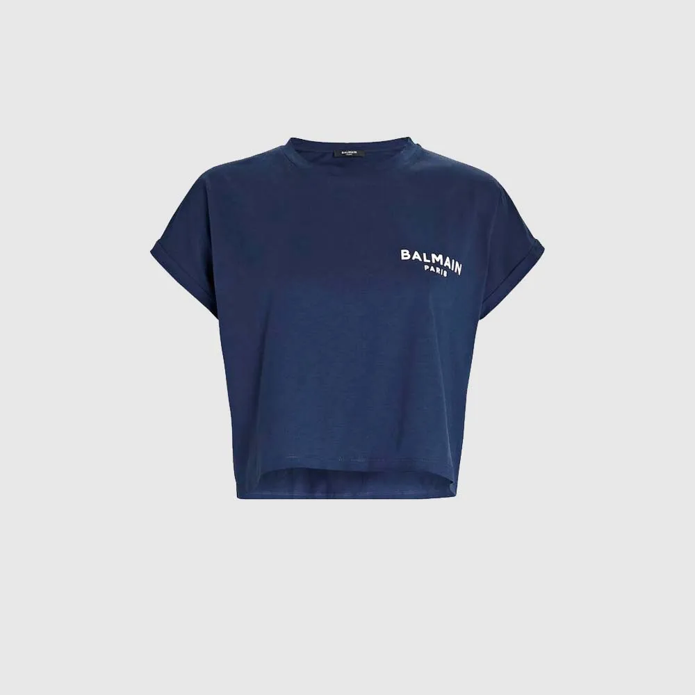 T-shirt crop à logo