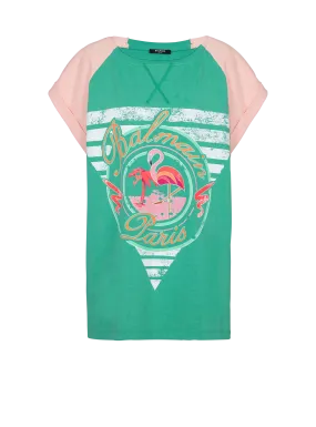T-shirt imprimé Balmain Flamant rose