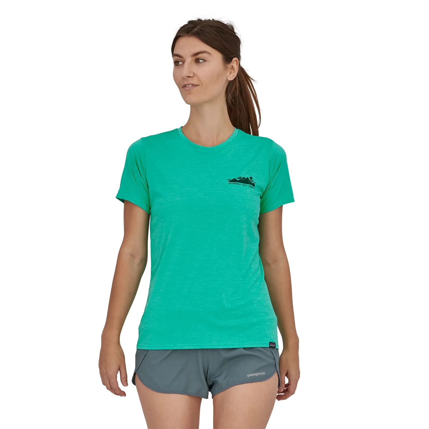 T-Shirt Patagonia Femmes Cap Cool Daily Graphic Shirt Teal X-Dye