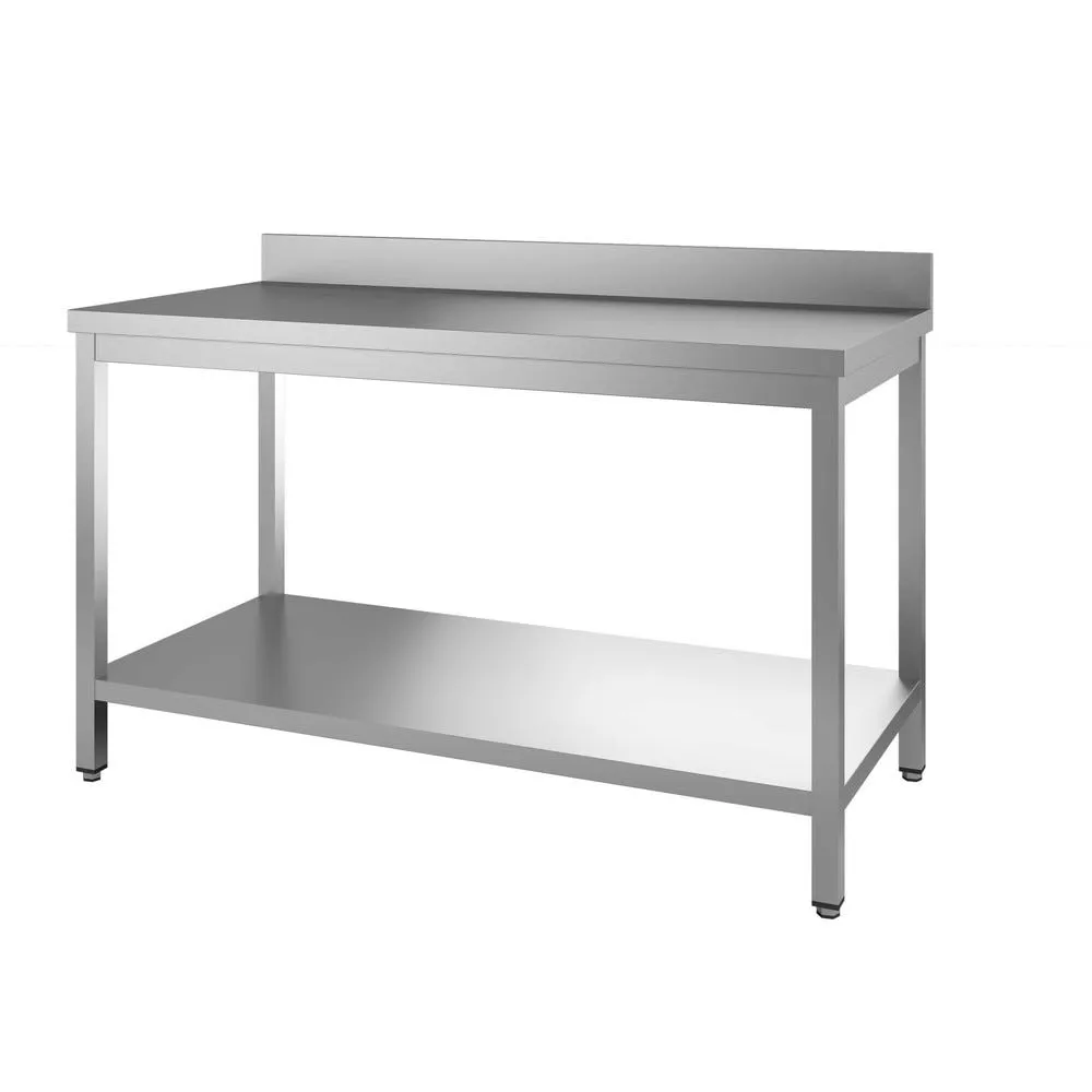 Table inox demontable centrale pieds carres