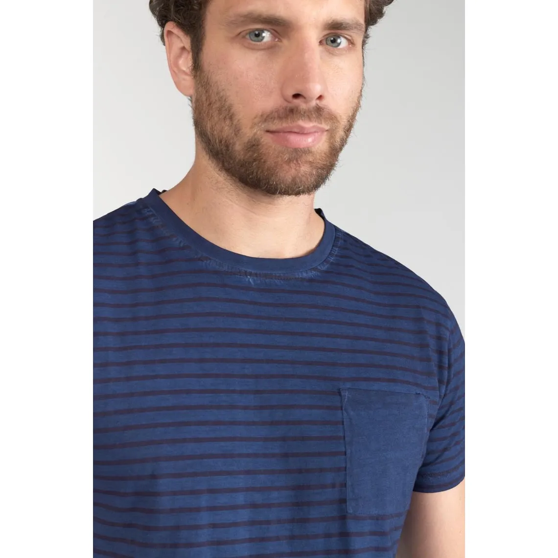 Tee-Shirt RABLE bleu en coton Le Temps des Cerises - T-shirt / Polo Homme sur MenCorner