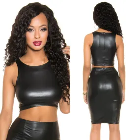Top crop femme sexy débardeur CARA Couleur Noir