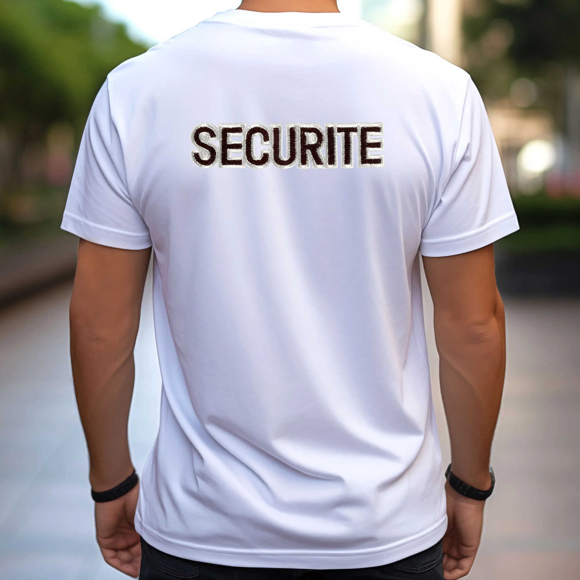Tshirt blanc broderie Sécurité