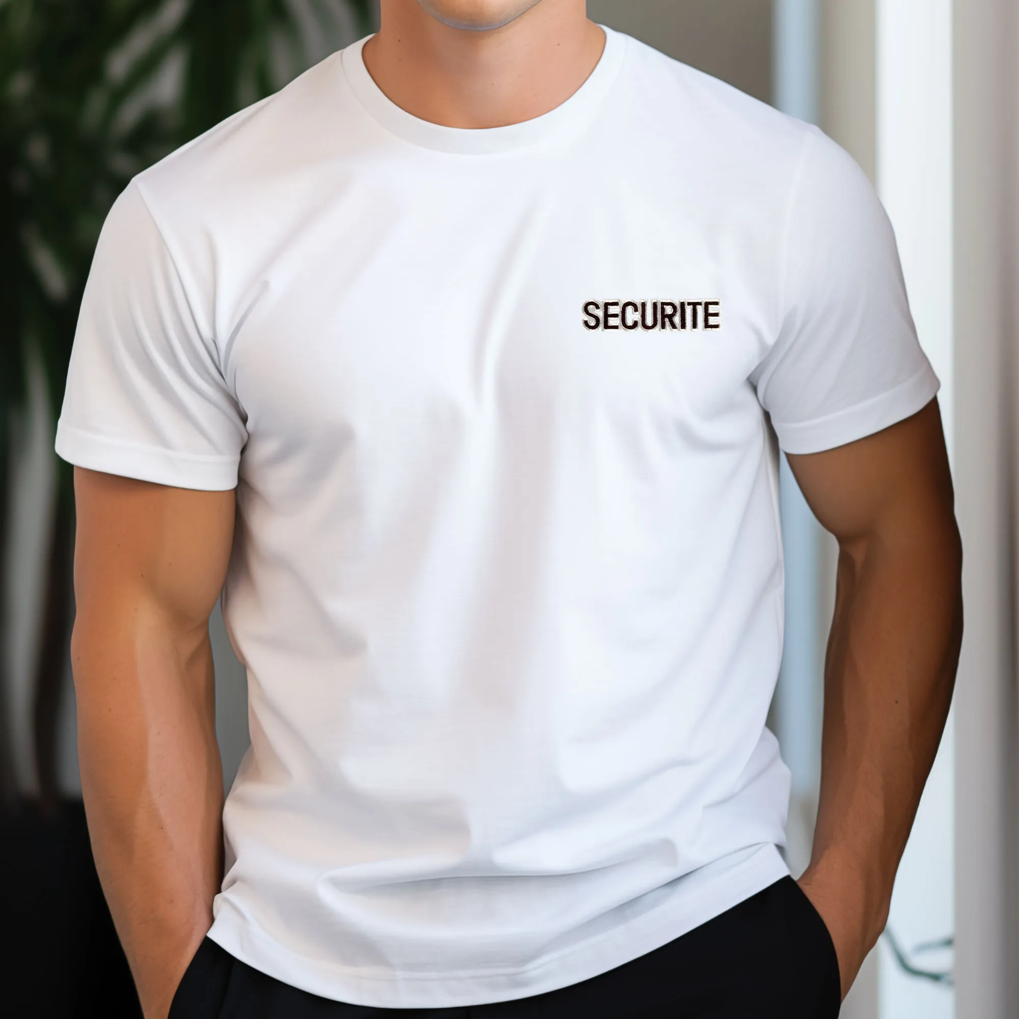 Tshirt blanc broderie Sécurité